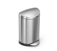 simplehuman CW1833 cubo semicircular con pedal, papelera baño, cubo basura baño, papelera oficina, acero inoxidable cepillado, 10 L