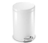 simplehuman CW1853CB cubo redondo con pedal, acero blanco, 4,5 L