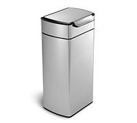 simplehuman CW2015 cubo rectangular con touch-bar, acero inoxidable cepillado, 30 L