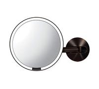 simplehuman, espejo con sensor para pared conectado a la red, acero inoxidable bronce oscuro