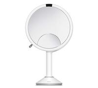 simplehuman, espejo con sensor trío, acero inoxidable blanco