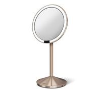 simplehuman, espejo mini con sensor, acero inoxidable rosa oro