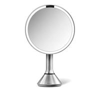 simplehuman Sensor Mirror, Control táctil de Brillo y Doble Ajuste de iluminación, Acero Inoxidable Cepillado.