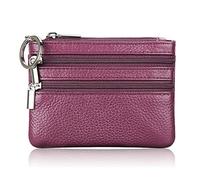 SimpleLife Mujer Hombre Cartera de Cuero Monedero de la Tarjeta Monedero de la Bolsa del Monedero para Tarjeta pequeña de la Moneda Llavero con Doble Cremallera