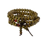 SimpleLife108 Oración Madera Cuentas Mala Pulsera-Sándalo Natural 8mm Cuentas Pulseras-Madera Natural Tibetano Budista Buda Meditación Collar