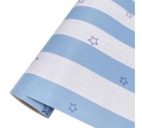 SimpleLife4U autoadhesivo estante maletero extraíble papel de contacto para cubrir Old Dresser cajones, azul rayas estrellas, 17,7 cm, de 9.8 pies