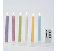 Simplelight - Velas cónicas sin llama pastel con control remoto, velas de resorte que funcionan con pilas, candelabros LED, vela cónica LED de Pascua, funciona con pilas, juego de 6 de altura: 9