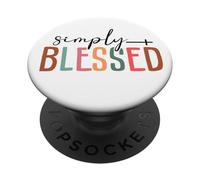 Simplemente bendecidos Cristianos Cristianos y Mujeres Cristianos PopSockets PopGrip Adhesivo