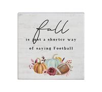Simplemente dicho Inc Small Talk Football Sign Fall es solo una forma ms corta de decir ftbol 5.25 x 5.25 pulgadas Seal de madera de la temporada