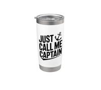 Simplemente llámame capitán Humor divertido de marinero náutico Vaso térmico de acero inoxidable de doble pared