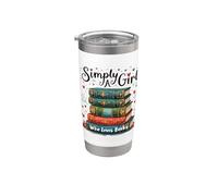 Simplemente una chica que ama los libros ilustración Vaso térmico de acero inoxidable de doble pared