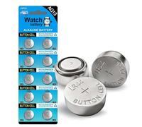 Simpletek - 10 pilas alcalinas de 1,5 V AG13 LR44 357 SR44 A76 sin mercurio | Pila de botón para calculadoras, relojes y pequeños electrodomésticos