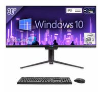 SIMPLETEK - All in One 30" 2K UltraWide i3 Windows 10 Pro | 8 GB RAM 120 GB SSD | Wifi 6 + Bluetooth 5.2 y Webcam | Con base giratoria e inclinable