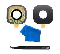 SIMPLETEK - Cristal protector trasero para cámara de smartphone adhesivo compatible con Samsung Galaxy XCover 4S 2017 SM-G390 | Incluye paño de microfibra y pinzas de metal