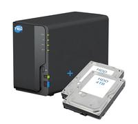 SIMPLETEK - Dispositivo de almacenamiento en red NAS de 2 bahías con doble HDD 4TB+4TB, Gigabit LAN Ethernet, Copia USB, 2GB DDR4