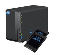 SIMPLETEK - Dispositivo de almacenamiento en red NAS de 2 bahías con doble SSD 960+960 GB, Ethernet LAN Gigabit, Copia USB, 2GB DDR4