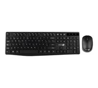 SIMPLETEK - Kit 2.4 GHz Teclado Inalámbrico Delgado QWERTY Portugués (PT) + Ratón Óptico 1200 DPI | Teclas Multimedia, Silencioso