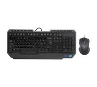 SIMPLETEK - Kit Combo Gaming - Teclado Retroiluminado y Ratón Óptico de Alta Precisión - Pegatinas QWERTZ Alemán - USB con Cable