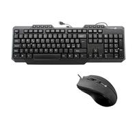 SIMPLETEK - Kit de ratón y teclado con cable | QWERTY Layout italiano compacto, 10 teclas multimedia, ratón óptico 1600 DPI ajustable, USB Plug & Play