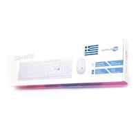 Simpletek - Kit de ratón y teclado inalámbrico 2,4 G Griego | Teclado griego QWERTY con teclado numérico ergonómico 3 teclas receptor USB