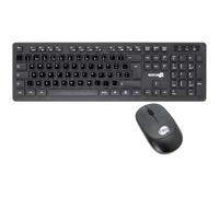SIMPLETEK - Kit de ratón y teclado inalámbrico - Pegatinas disposición QWERTY PT (portugués) preaplicadas - Teclado estándar negro M&K - MK-03B
