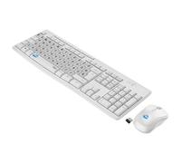 SIMPLETEK - Kit Ratón Teclado Inalámbrico Silencioso Con Pegatinas QWERTY ES