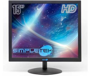SIMPLETEK - Monitor de 15 Pulgadas | Resolución HD Formato 4:3 Pantalla HDMI VGA Altavoz Integrados, Ideal para Altavoces DVR Sistemas de Seguridad