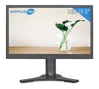 SIMPLETEK - Monitor de Pantalla LCD de 19,5" | 1600 x 900 px, LED con Altavoces Integrados VGA, DVI 16:9 | Negro