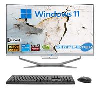 SIMPLETEK - PC All in One con pantalla curva de 24" Core i5 Windows 11 | 8 GB RAM SSD 120 GB | Trabajo, Entretenimiento