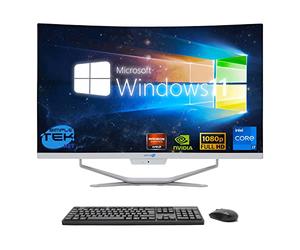SIMPLETEK - PC All in One con pantalla curva de 27 pulgadas, Core i7, tarjeta gráfica RX550, 4 GB, Windows 11, 16 GB de RAM, SSD de 960 GB, para trabajar y jugar