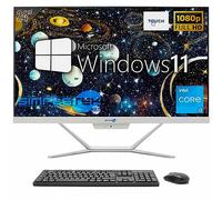 SIMPLETEK - PC All in One Touch 24" | Core i3 | Windows 11 Pro | 4GB RAM SSD 120GB | Webcam 2K | Pantalla táctil