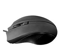 SIMPLETEK - Ratón con cable de goma ergonómico y ligero ajustable | USB 2.0, 1600DPI, negro