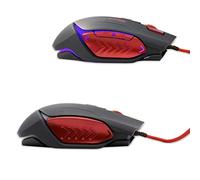 Simpletek Ratón óptico para videojuegos ergonómico con cable USB de 7 teclas programables Sensor Instant A704 3200 DPI Switch | Negro Iluminación LED RGB eSports