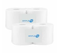 SIMPLETEK - Rollo de papel Milleusi - gofrado 2 capas pura celulosa | Alta Absorbencia - Ecolabel | Paquete de 4 rollos