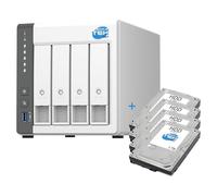 SIMPLETEK - Sistema NAS de 4-Bay con 4GB RAM, 4 HDD de 1TB Incluidos, 4-Core y USB-A + LAN 2.5G para Cloud y Servidor
