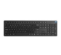 SIMPLETEK - Teclado inalámbrico de perfil bajo, pegatinas QWERTY de idioma portugués preaplicadas, nanoreceptor USB-A, batería AAA incluida - negro