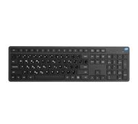 SIMPLETEK - Teclado inalámbrico de perfil bajo, pegatinas QWERTY griego preaplicadas, nanoreceptor USB-A, batería AAA incluida - negro
