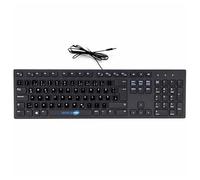 SIMPLETEK - Teclado KB216 USB con cable | Pegatinas disposición alemana DE QWERTZ | Compatible con PC de sobremesa | Color Negro