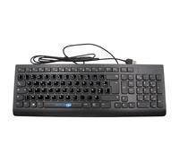 SIMPLETEK - Teclado USB con cable Slim universal + pegatinas de disposición AZERTY francesa preaplicadas - Color negro