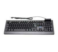 SIMPLETEK - Teclado USB con lector de tarjetas inteligentes CNS integrado - Pegatinas para disposición AZERTY Francesa FR Preaplicadas - para tarjeta sanitaria