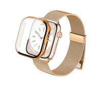 SimpleThings Compatible con Milanaise Apple Watch Serie 11 10 9 8 7 6 5 4 SE Ultra con funda, lazo magnético de metal con funda protectora para iWatch 49/46/45/44/42/41/40 mm
