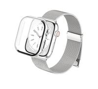 SimpleThings - Correa compatible con Milanese Apple Watch Serie 11 10 9 8 7 6 5 4 SE Ultra con carcasa, bucle de metal magnético con funda protectora para iWatch 49/46/45/44/42/41/40 mm