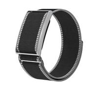 SimpleThings Correa para Amazfit Helio Strap con carcasa de metal, correa de nailon elástica y ajustable, compatible con Zepp Amazfit Helio Strap Fitness Tracker, Nailon