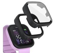 SimpleThings Protector de pantalla compatible con Garmin Bounce, paquete de 2 fundas duras de policarbonato con protector de pantalla de vidrio templado para reloj Garmin Bounce Kids, antiarañazos y
