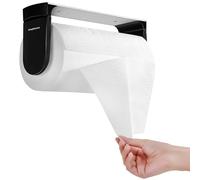 simpletome LÁGRIMA A UNA Mano Portarollos Cocina Porta Rollos Papel de Cocina Adhesivo Soporte Rollo Cocina Pared Acero Inoxidable (Negro)