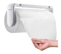 simpletome Portarrollos para Papel De Cocina Debajo del Gabinete O Montaje En Pared Operación con Una Mano Brazo Tensor Portarrollos De Cocina (Blanco, para Rollo de 24-28 cm/9,4-11 Pulgadas)