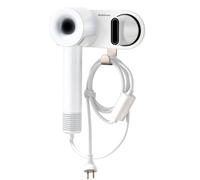 simpletome Soporte Secador De Pelo Pared para Todos Magnético Alta Velocidad Secador De Cabello con Gancho Organizador De Cables (Aleación de Aluminio, Blanco)