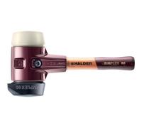 Simplex 3028.282 - Martillo de goma, con base de nailon y carcasa de hierro maleable y mango de madera extra corto de alta calidad, diámetro de 80 mm, mango extra corto