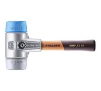 Simplex 3113.062 - Martillo de plástico (TPE-soft/TPE-mid; con carcasa de aluminio y mango de madera extra corto de alta calidad, diámetro de 60 mm, mango extracorto)