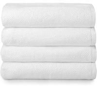 Simpli-Magic 79448 Popcorn - Toallas de baño texturizadas, Paquete de 4, Color Blanco